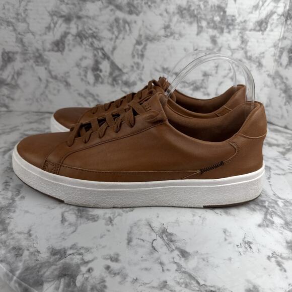 Kizik Mens Vegas Slip On Hands Free Sneakers Size 11 Chestnut Brown Leather - Picture 4 of 11